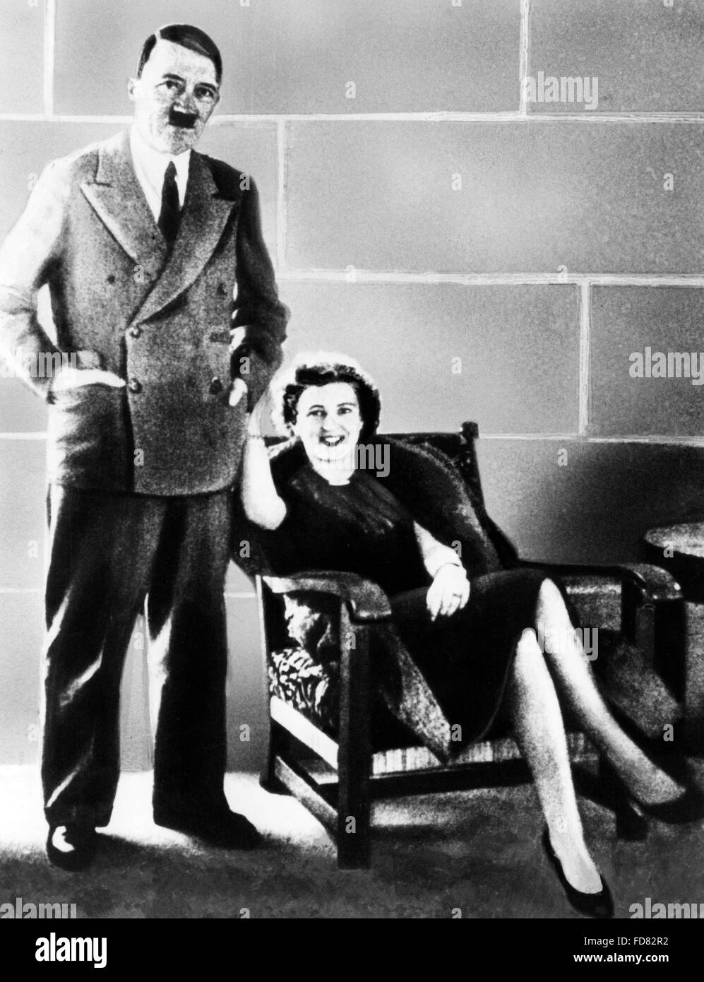 Adolf Hitler y Eva Braun, 1938 Foto de stock