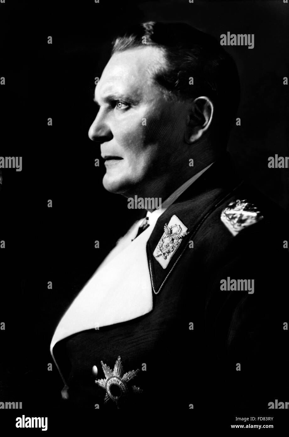 Retrato de perfil de Hermann Göring, 1938 Foto de stock