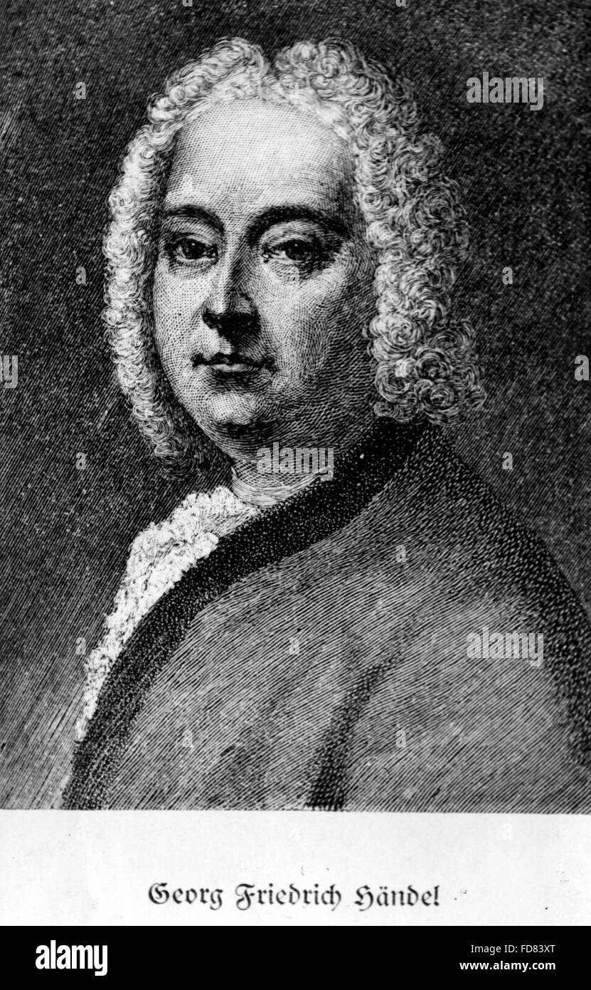 Retrato de George Frideric Handel Foto de stock