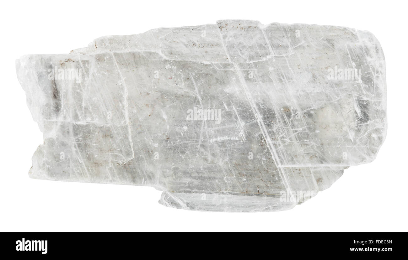 Macro de la colección roca natural - especie de cristal de yeso piedra  mineral aislado sobre fondo blanco Fotografía de stock - Alamy