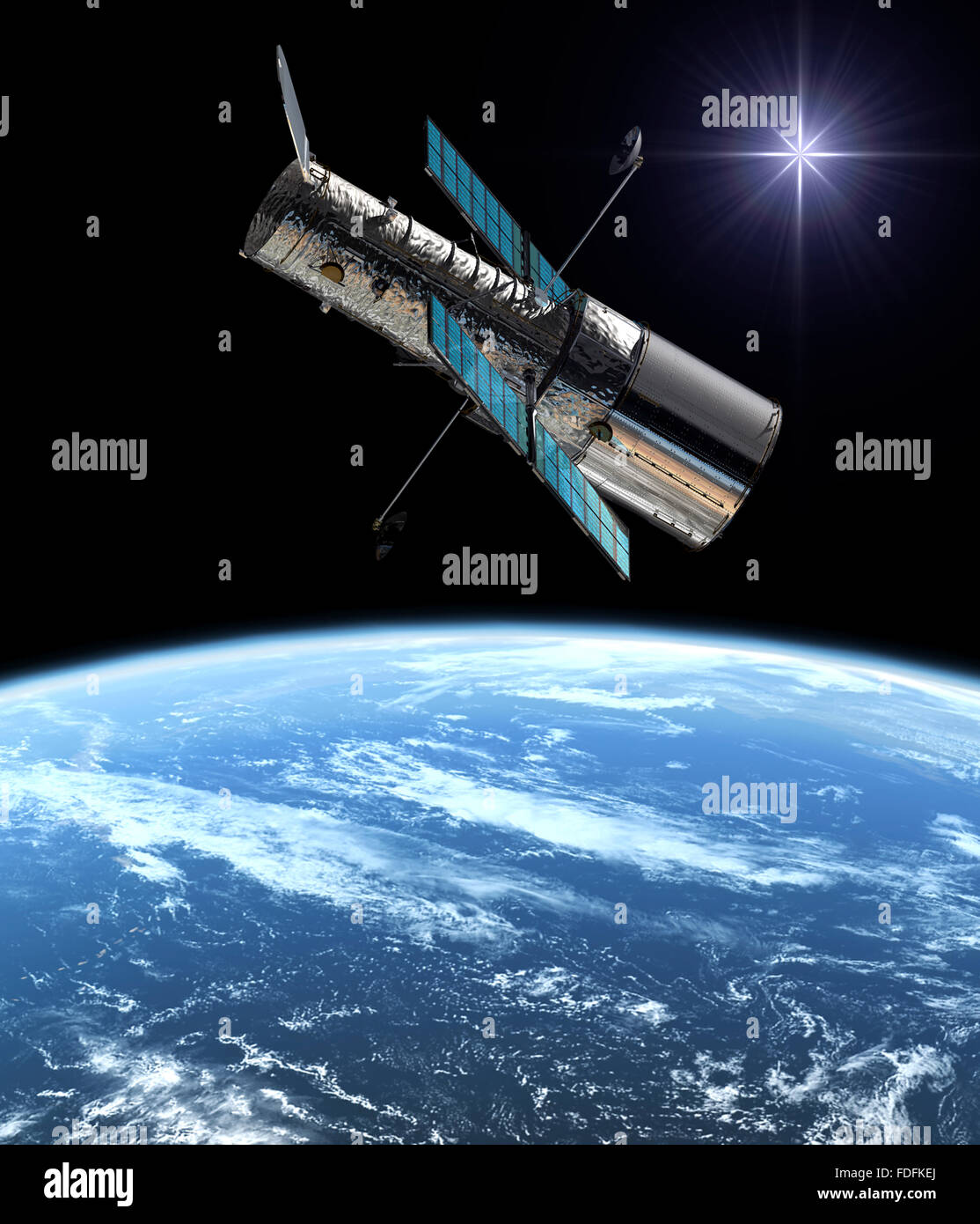 Masa en órbita de la NASA Hubble Space Telescope estrella Foto de stock