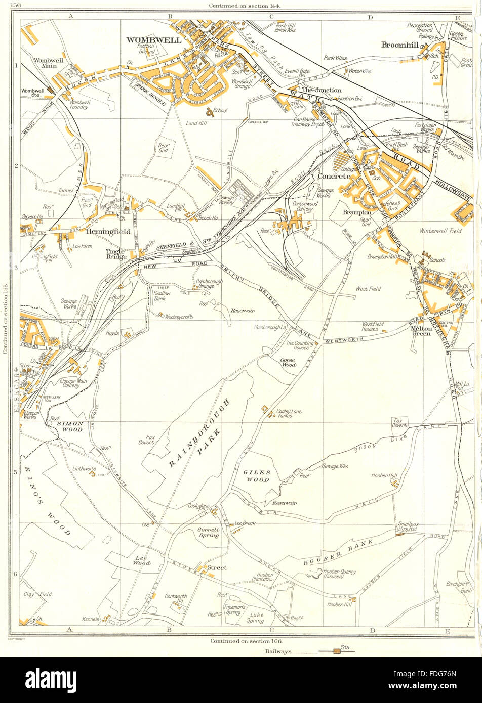 YORKSBroomhill,Wombwell,Brampton, Hoyland,Hemingfield,Elsecar, 1935