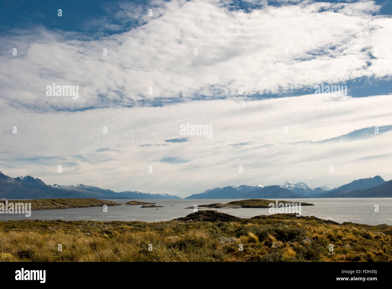 Islas Bridges en el Canal de Beagle, Ushuaia, Tierra del Fuego, Patagonia, Argentina, Sudamérica Foto de stock