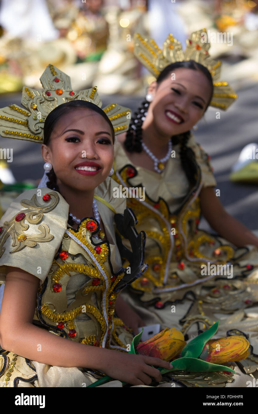 En la ciudad de Cebu, Filipinas 17/01/2016.Festival Sinulog,Grande Street Parade. Foto de stock