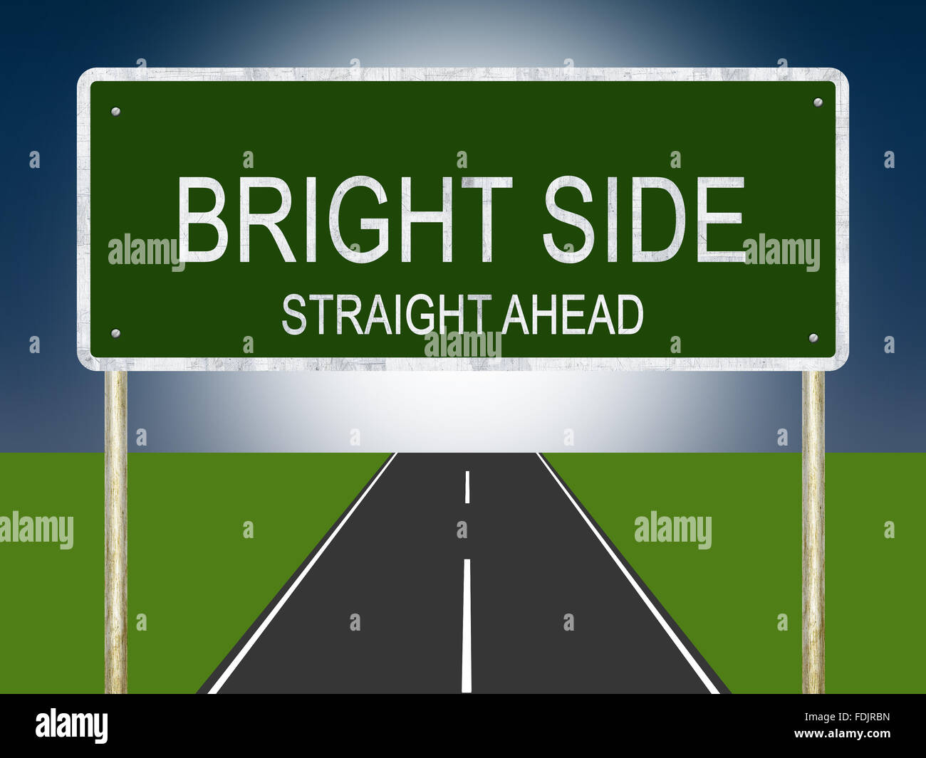 Bright Side Highway Sign Foto de stock