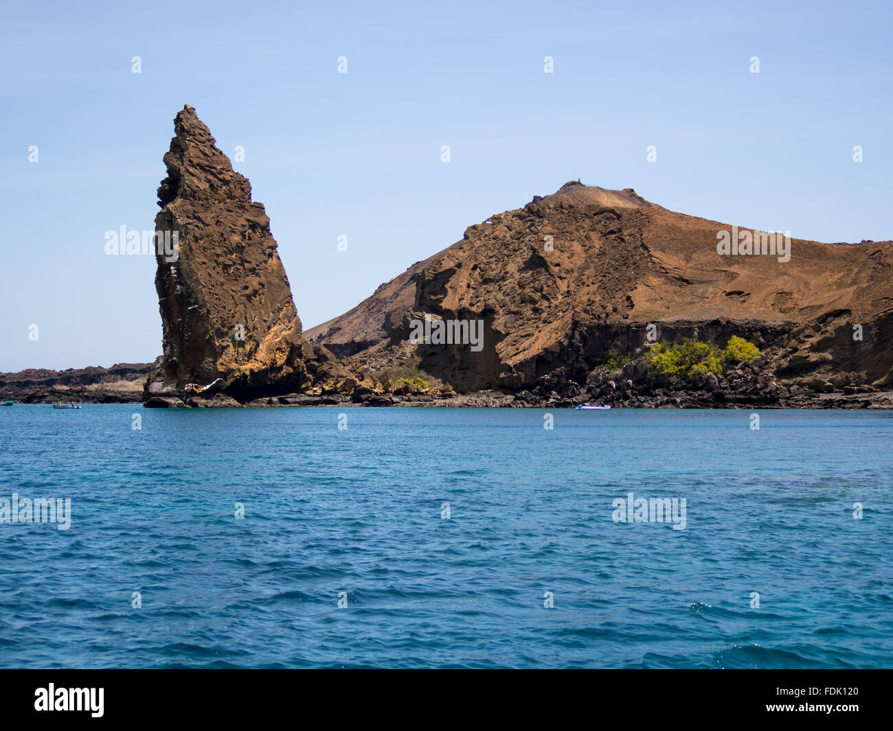 De la Roca Pináculo, Bartolomé isla, archipiélago de Galápagos. Foto de stock