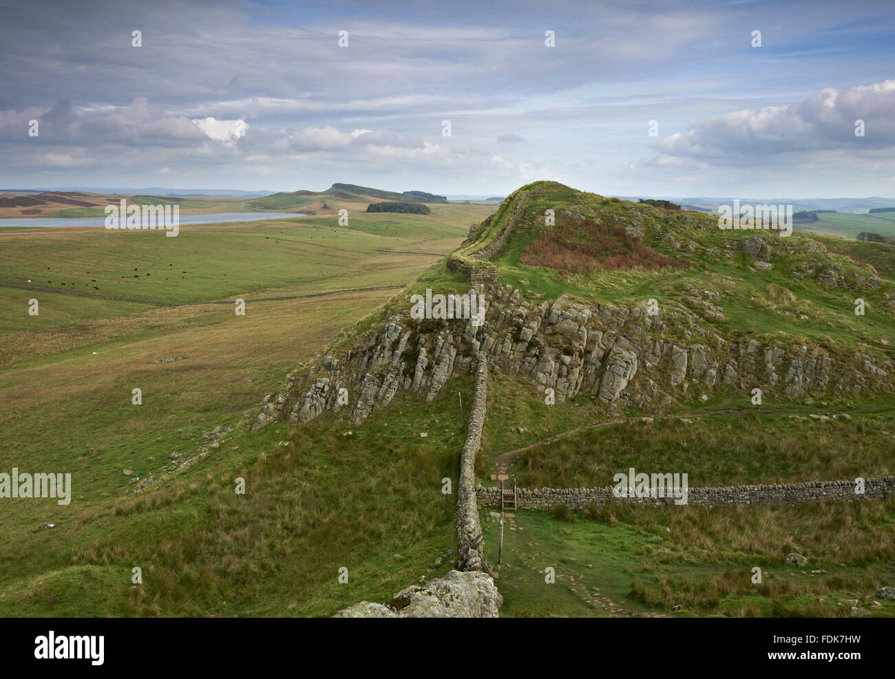 El Muro de Adriano, Northumberland. Foto de stock