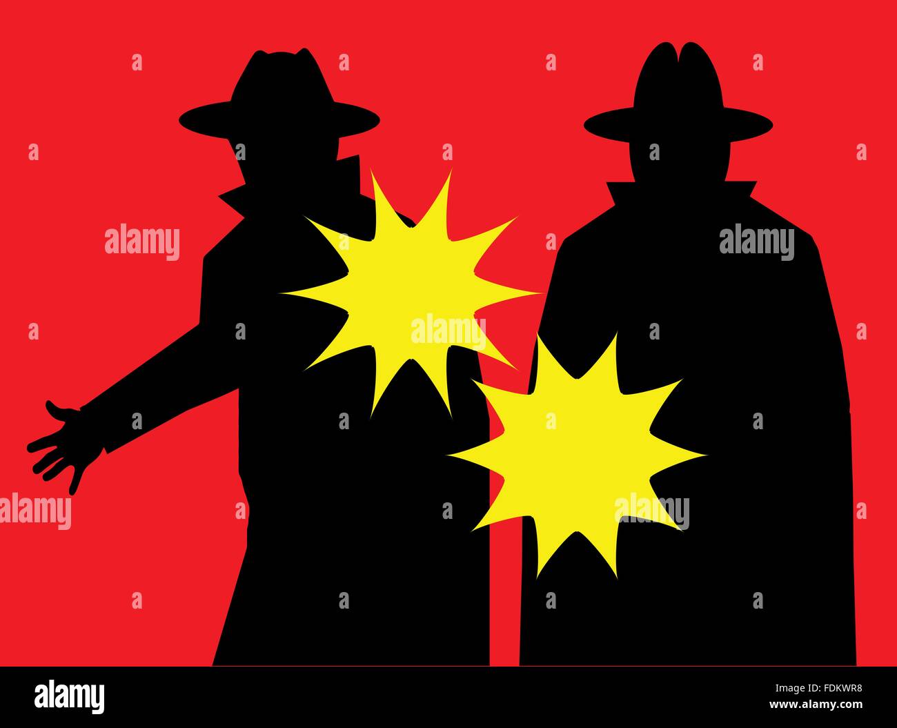 Mafiosos disparando (vector) Ilustración del Vector