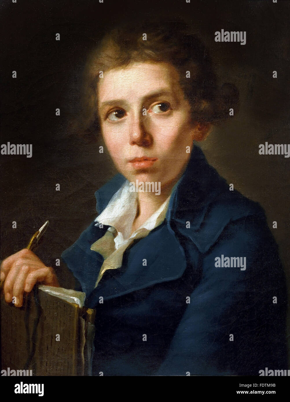 Retrato del pintor Jacques Louis David ( 1748-1825 ) como una juventud - Francia 1716-1809 Joseph-Marie Vien Foto de stock