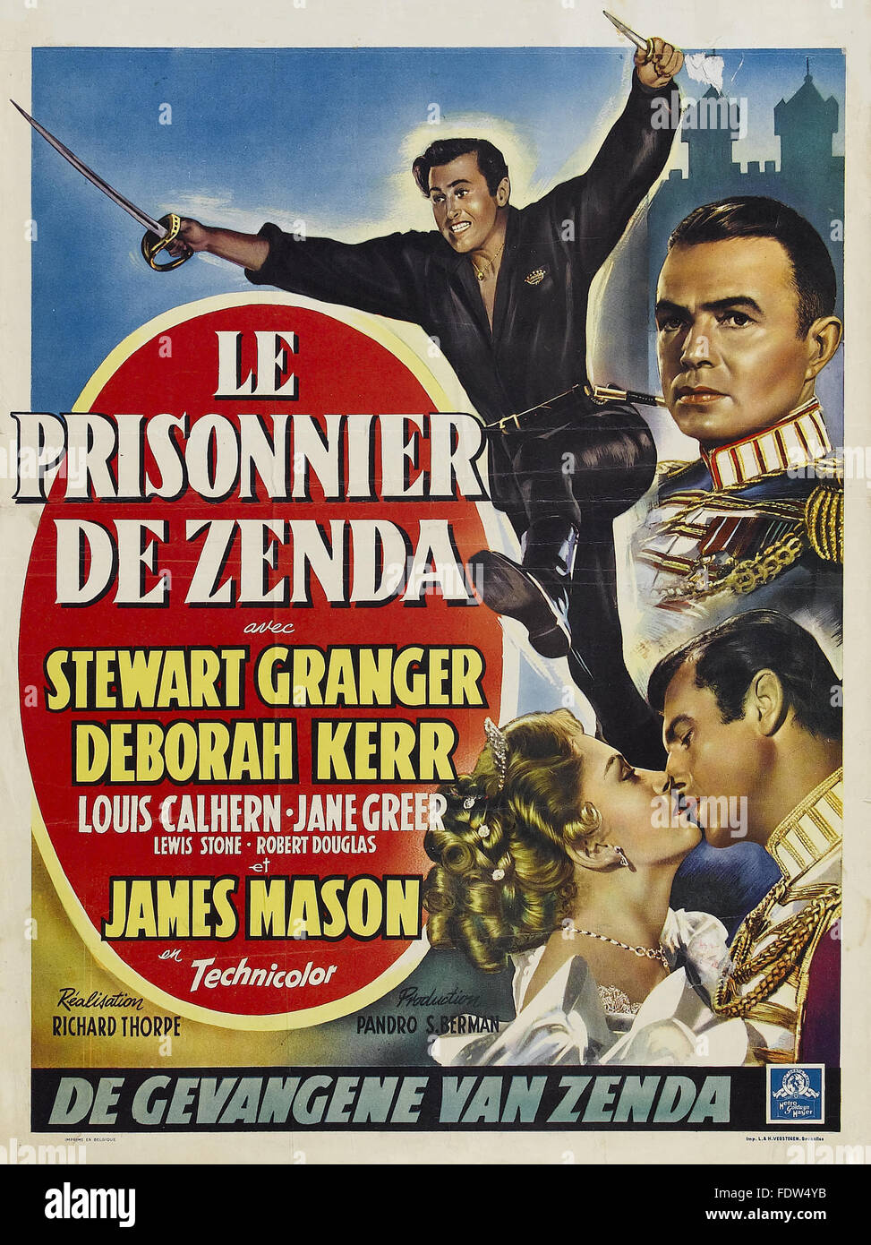 Prisionero de Zenda, La (1952) - póster de película francesa Foto de stock