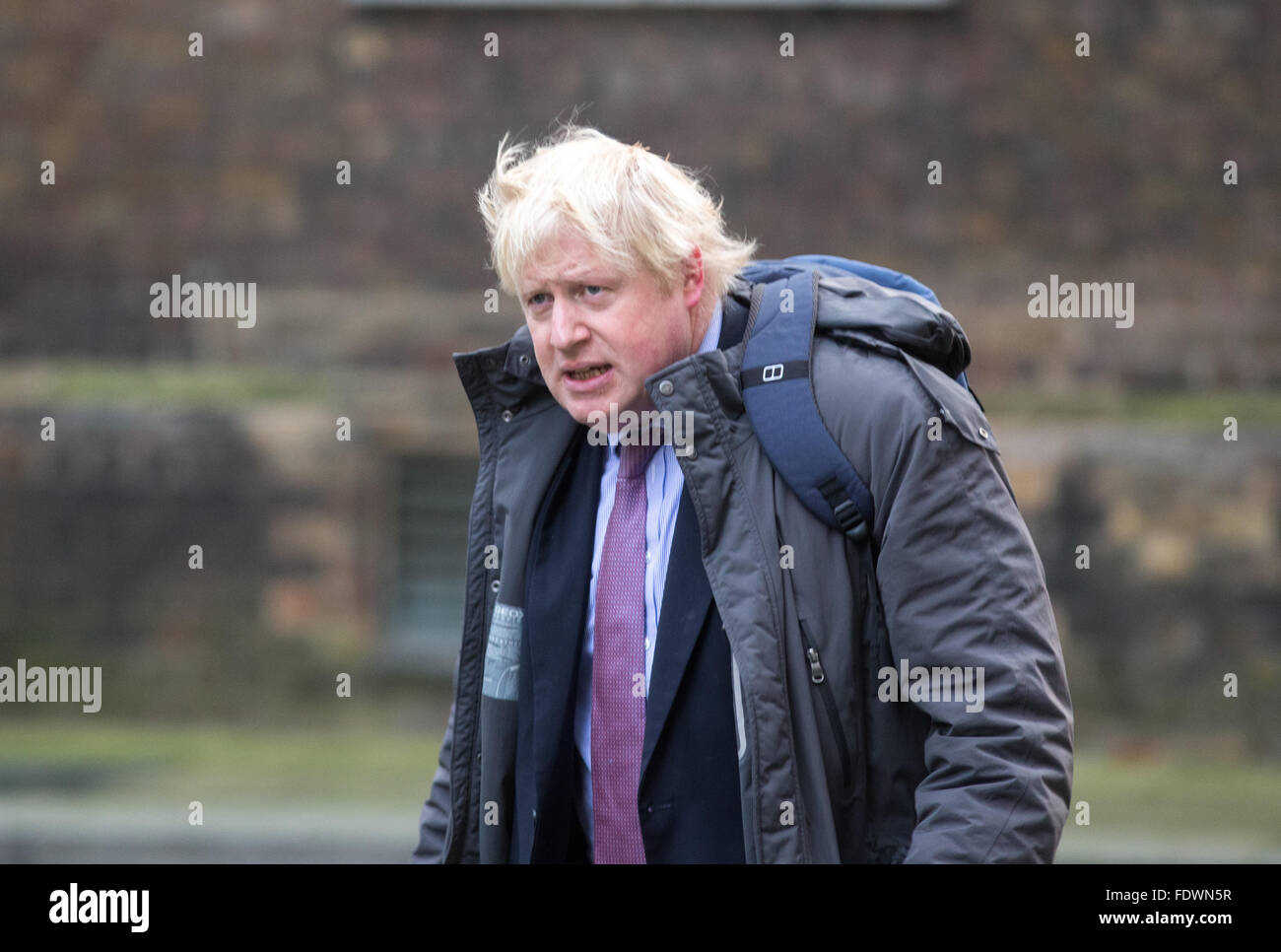 Boris Johnson, Alcalde de Londres y MP para Uxbridge y South Ruislip,en el número 10 de Downing Street para una reunión del gabinete Foto de stock
