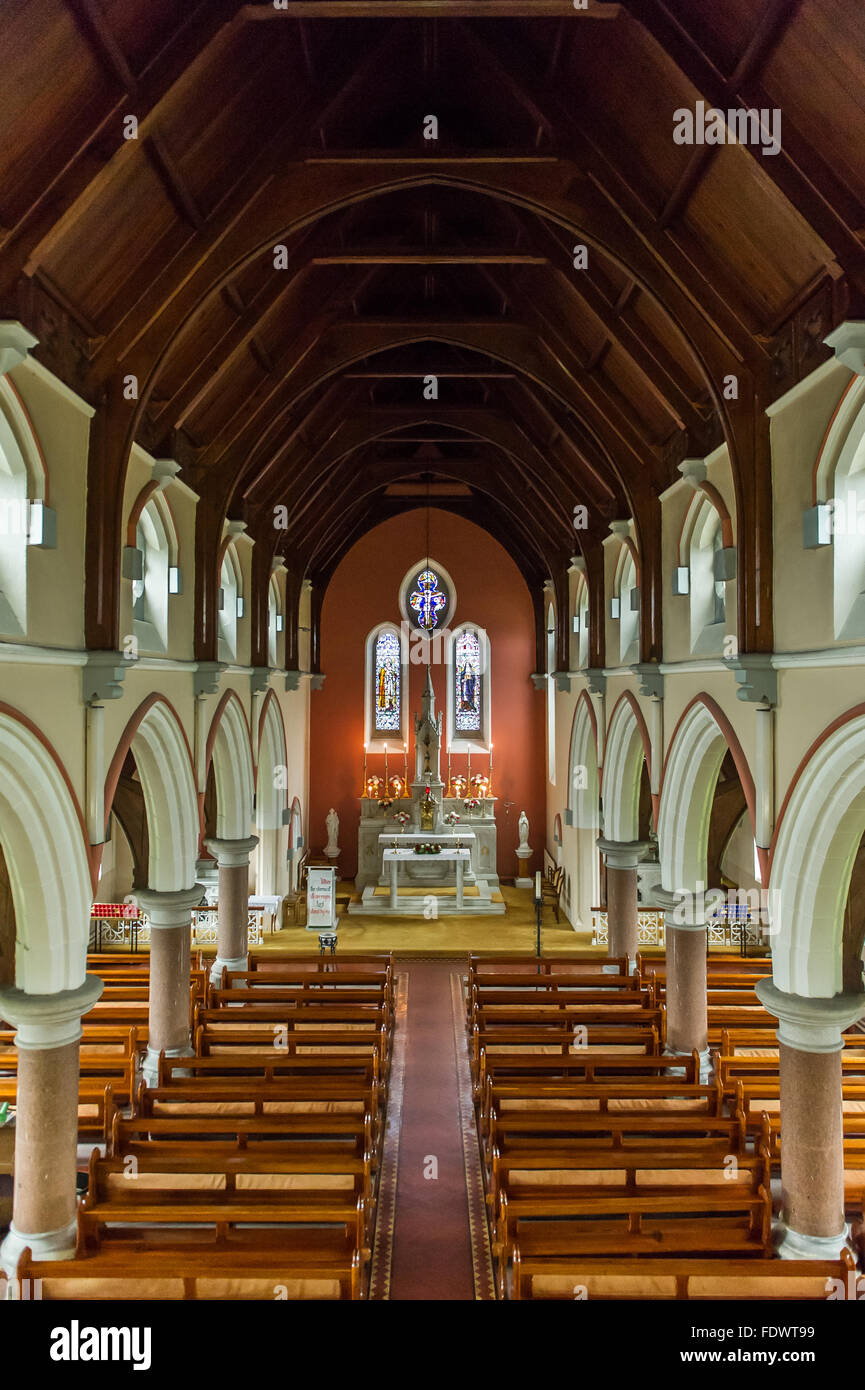 El interior de la Iglesia Kilcoe, West Cork, Irlanda. Foto de stock