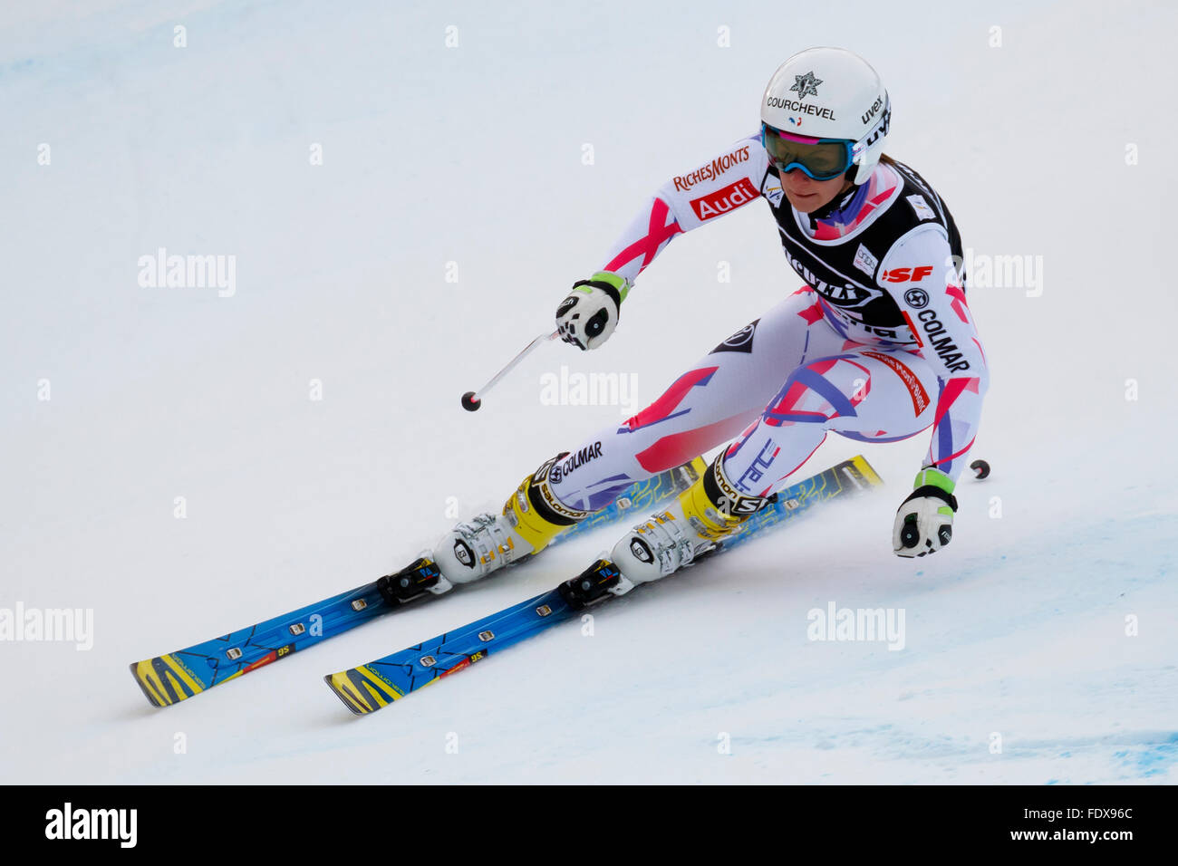 Noemie LARROUY en Audi FIS Alpine Ski World Cup Women's Super G Foto de stock