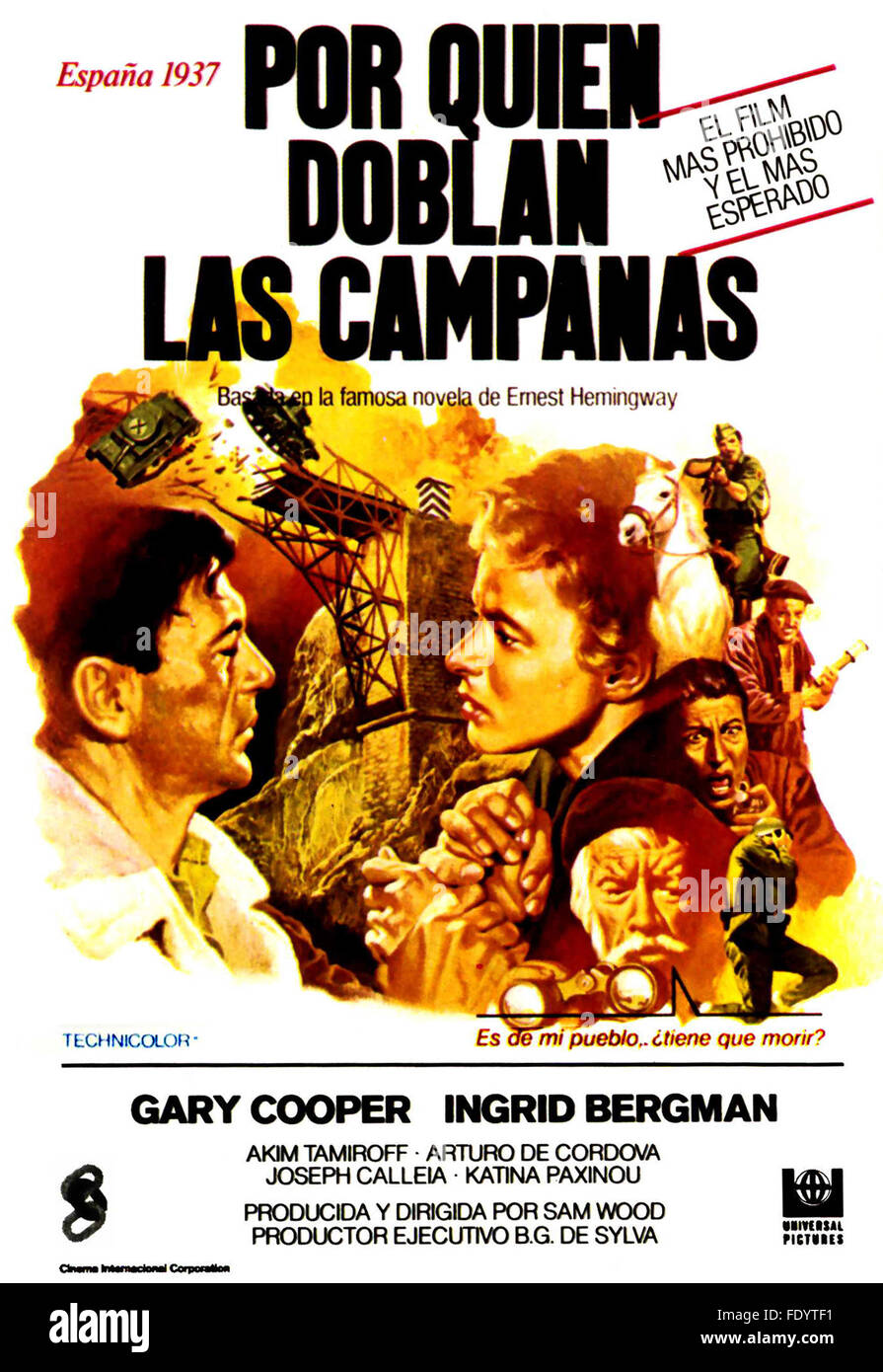 Por quién doblan las campanas - Spanish Movie Poster Fotografía de stock -  Alamy