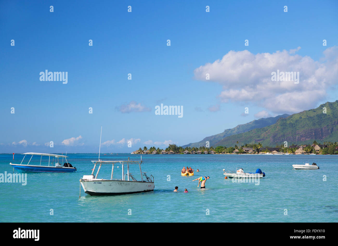 Hauru Point, Mo'orea, Islas Sociedad, Polinesia Francesa Foto de stock