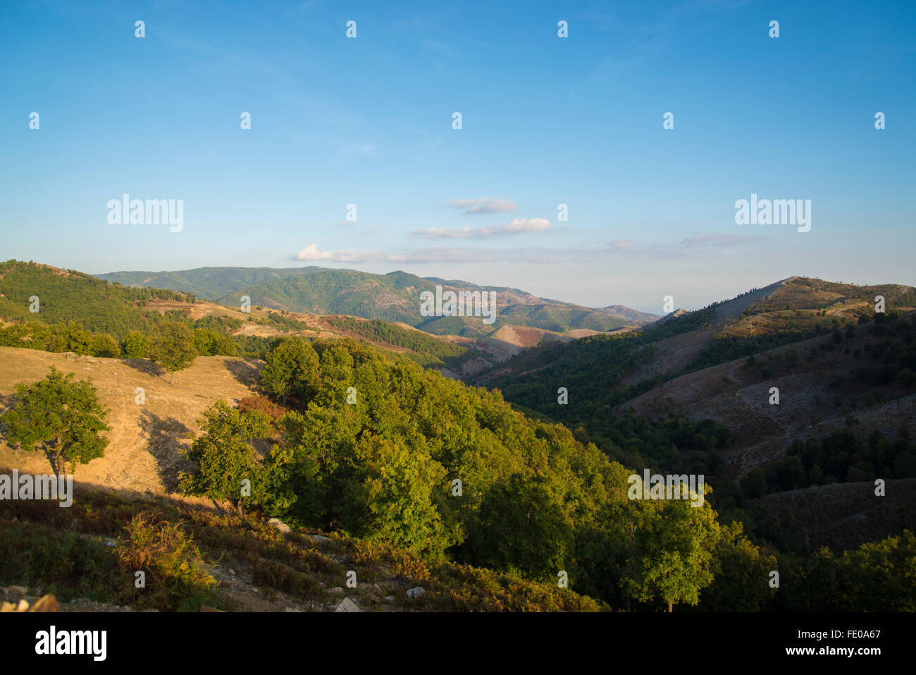 El hermoso paisaje de las montañas de Rhodope Foto de stock