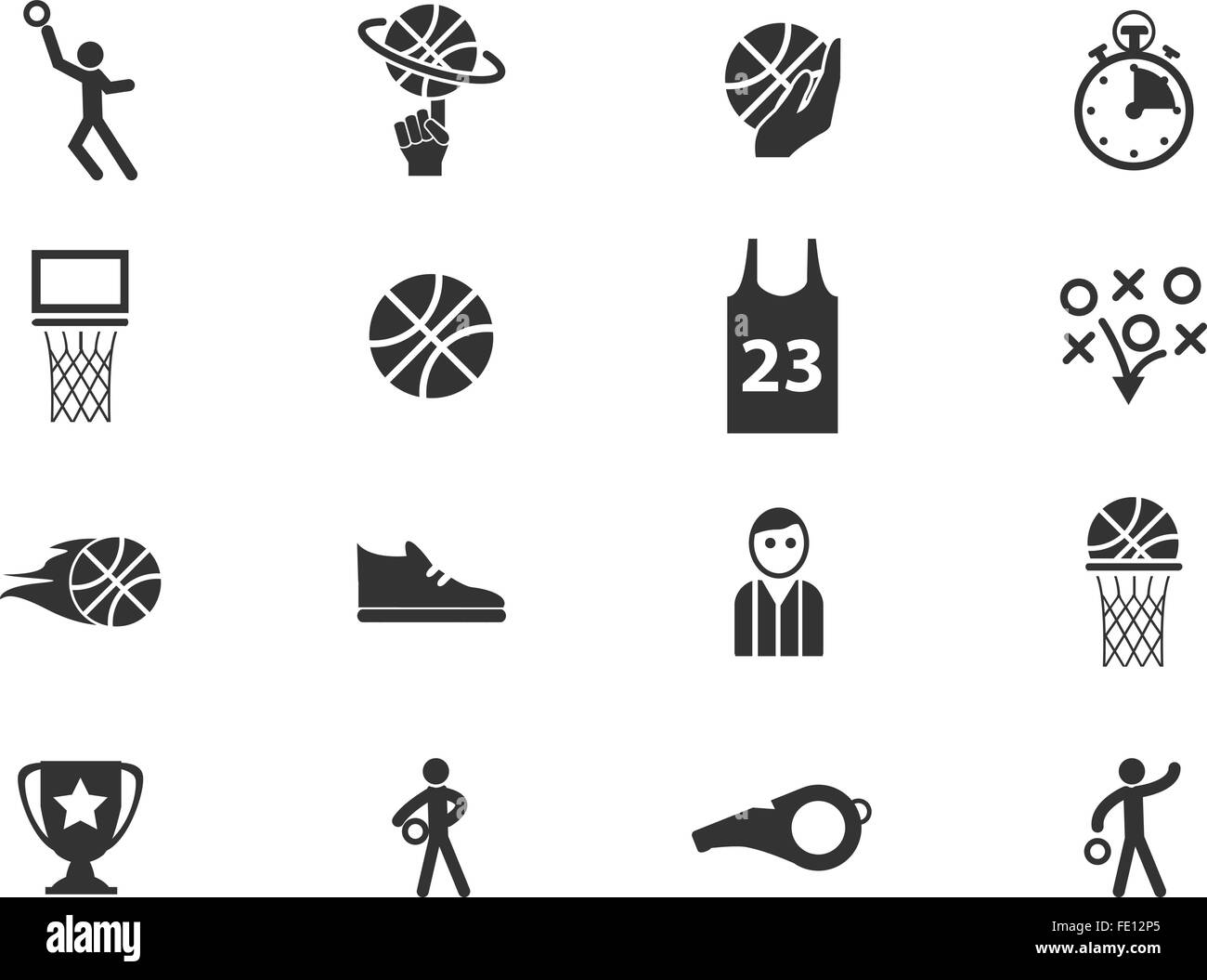 Conjunto de iconos de baloncesto Imagen Vector de stock - Alamy