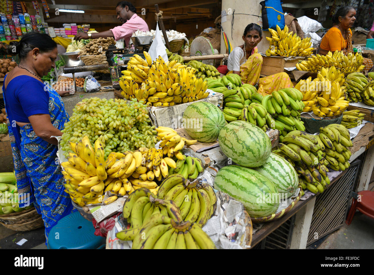La India Goa mercado de fruta y verdura en Panaji Foto de stock