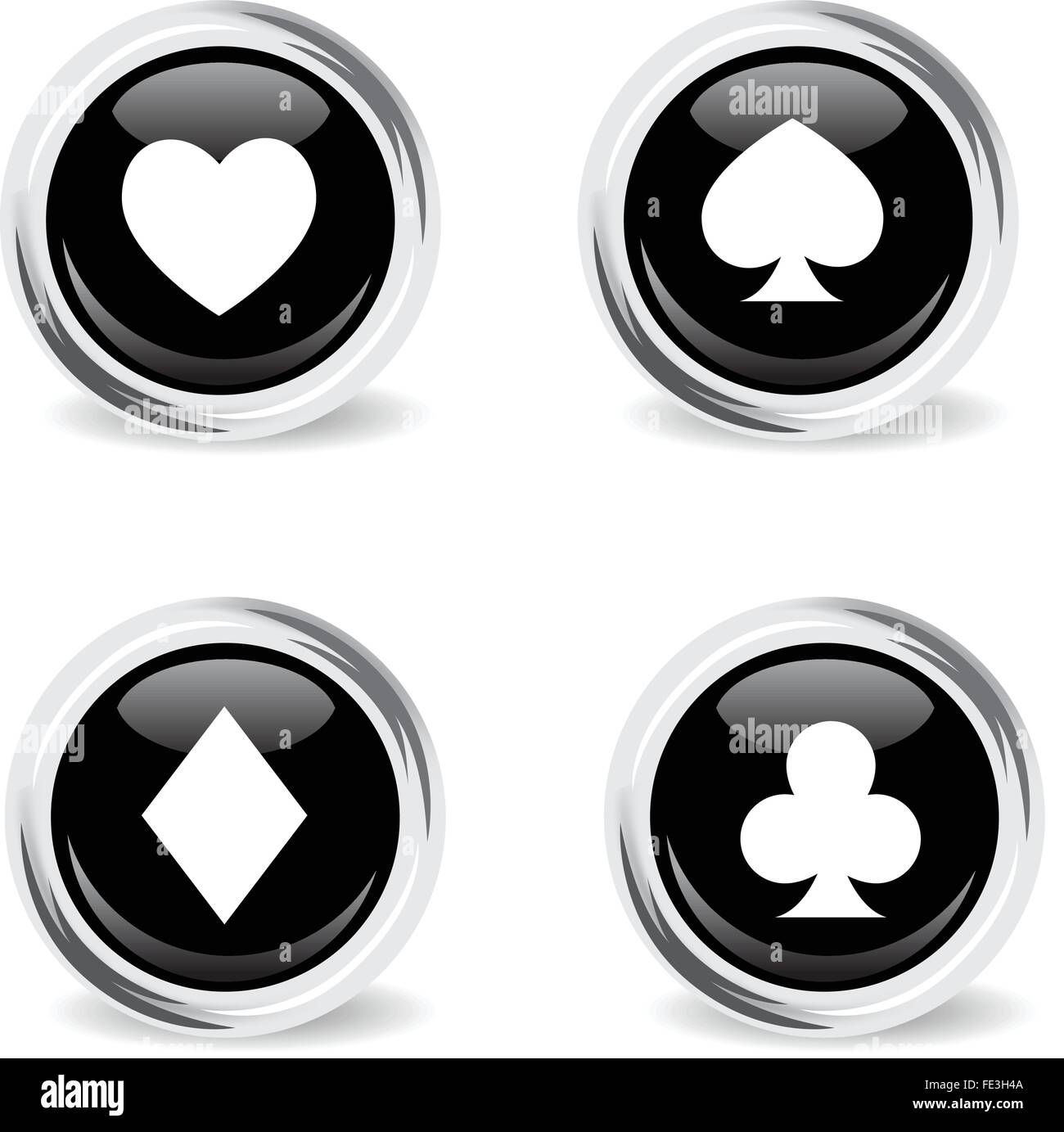 Conjunto de iconos de Poker Ilustración del Vector