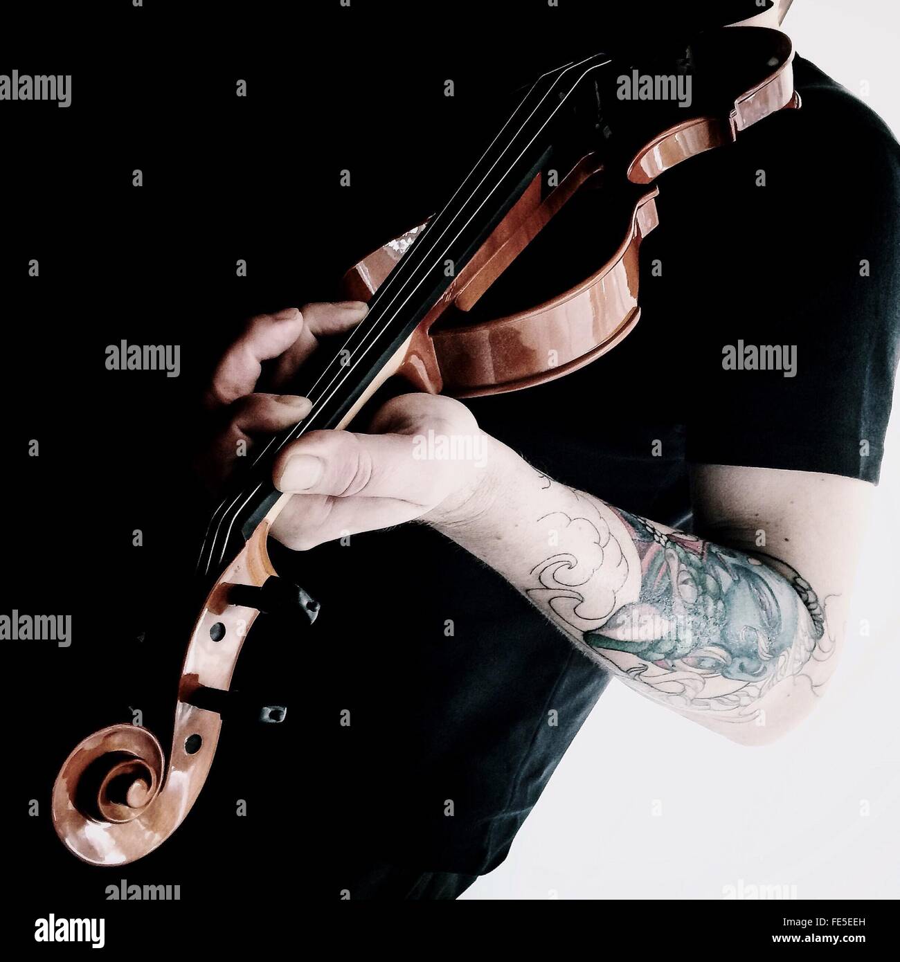Tocar el violín violinista macho Foto de stock