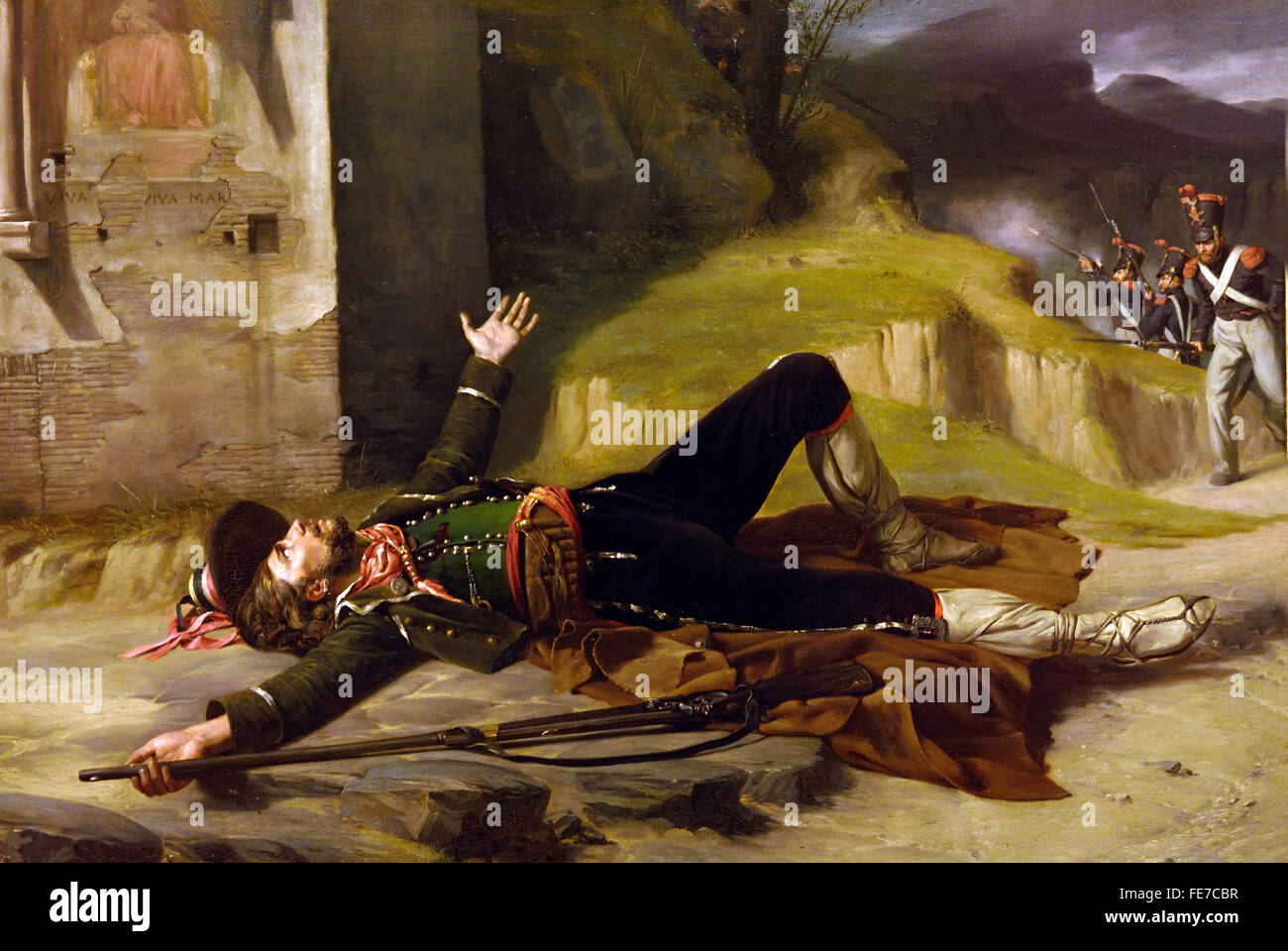 Onu bandolera mourant - un bandido moribundo Guillaume Bodinier 1795-1872 1824 1824 Francia Foto de stock