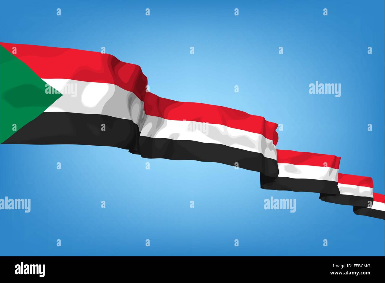 La bandera nacional de Sudán Ilustración del Vector