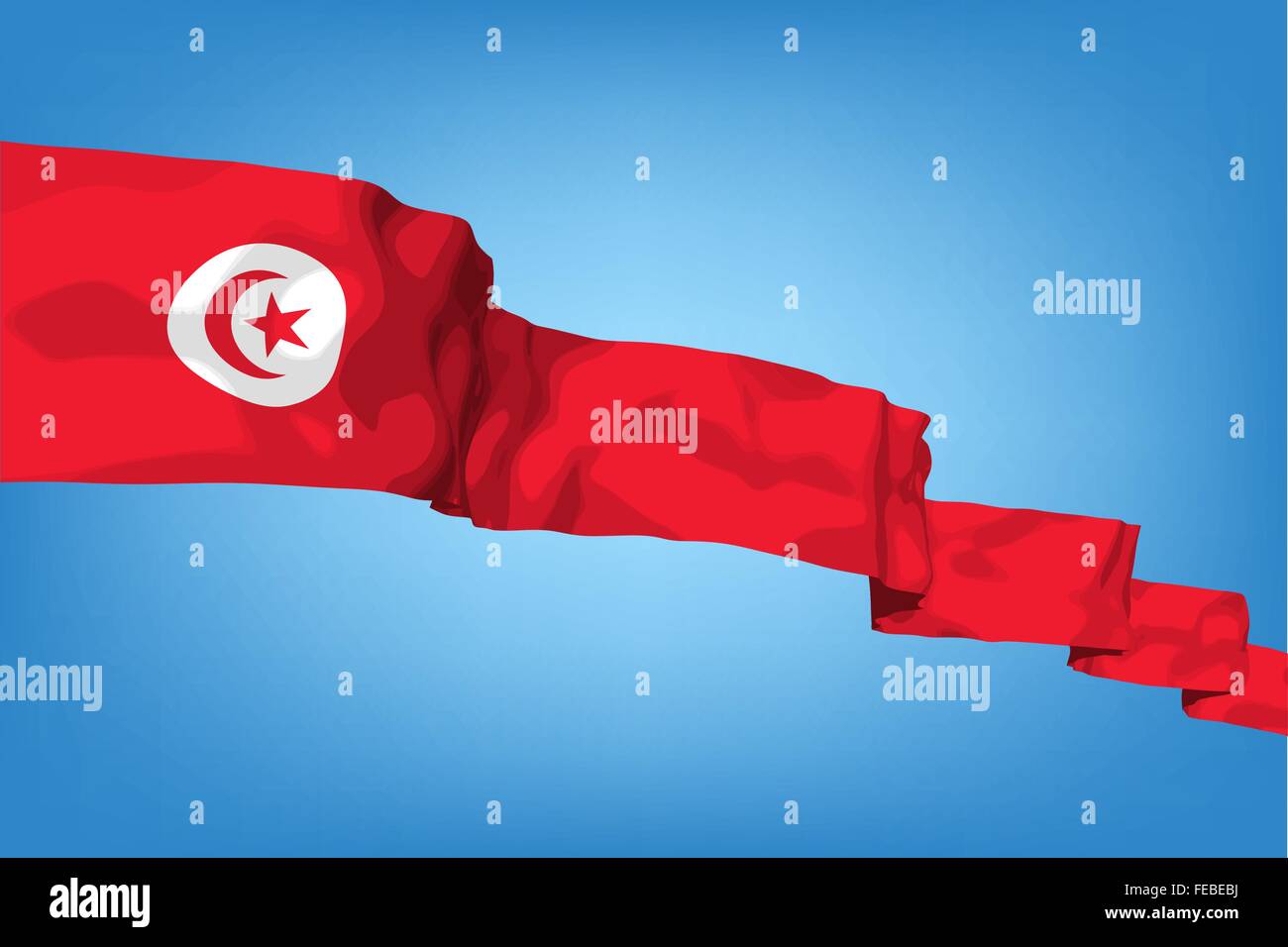 La bandera nacional de Túnez Ilustración del Vector
