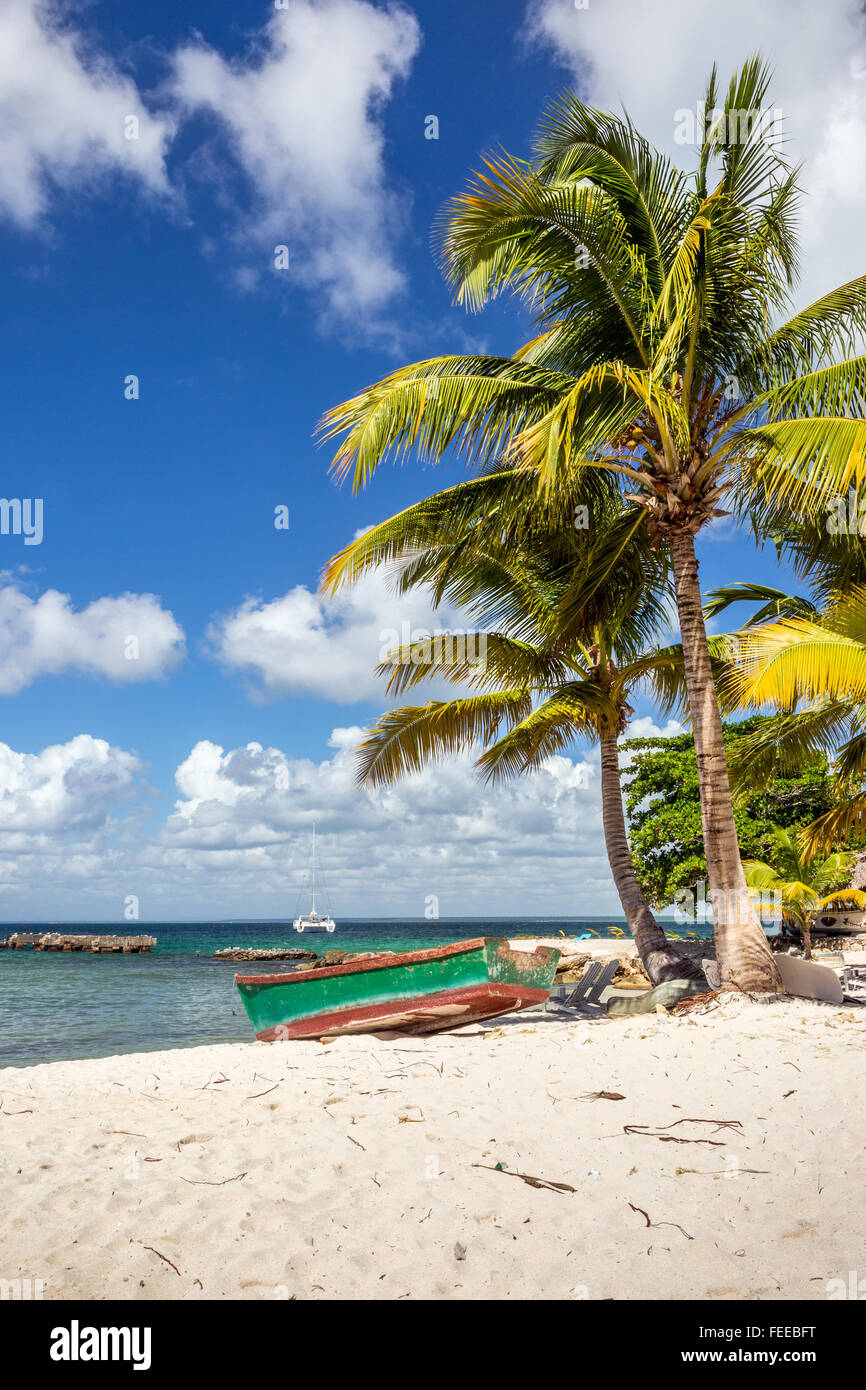 Hermosa playa caribeña en la isla Saona, República Dominicana Foto de stock