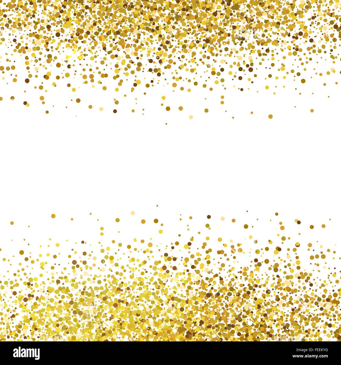 Glitter dorado brillante sobre fondo blanco Imagen Vector de stock - Alamy