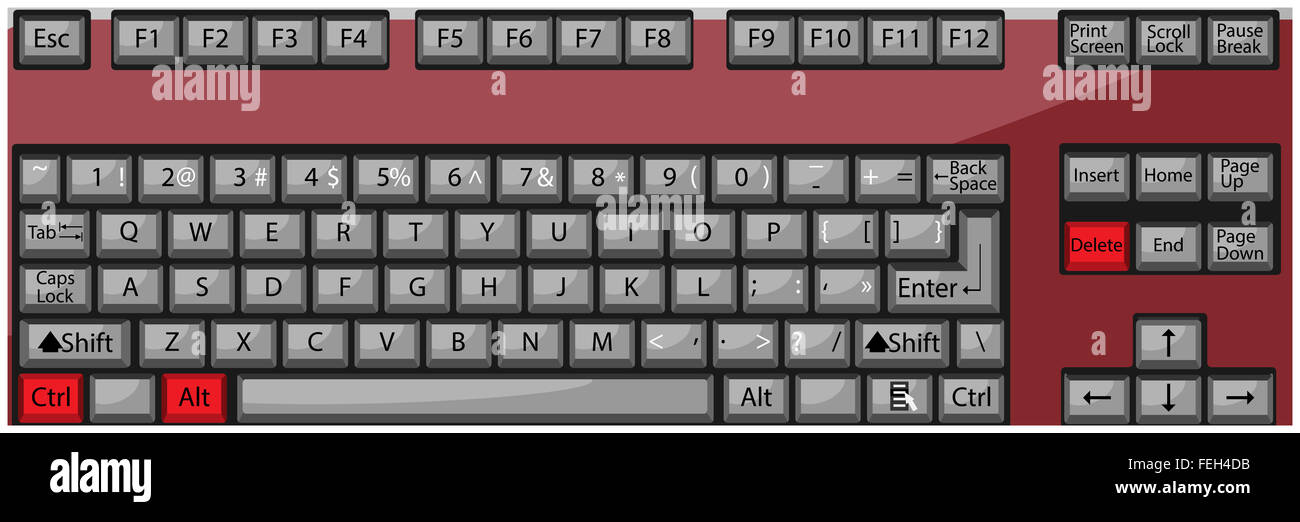 Botón de combinación de teclado Ctrl+Alt+Supr. Alt y Supr y la tecla Ctrl  del teclado, control de botón reinicio, reinicie y el problema Fotografía  de stock - Alamy