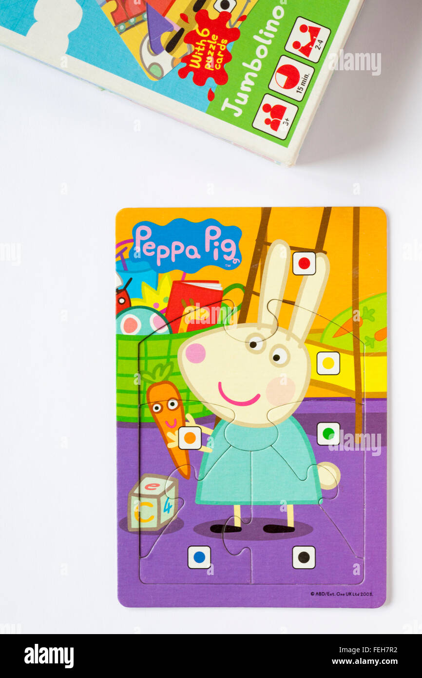 Peppa Pig Jigsaw Puzzle - parte de Peppa Pig Jumbolino con 6 tarjetas de  rompecabezas juego sobre fondo blanco Fotografía de stock - Alamy