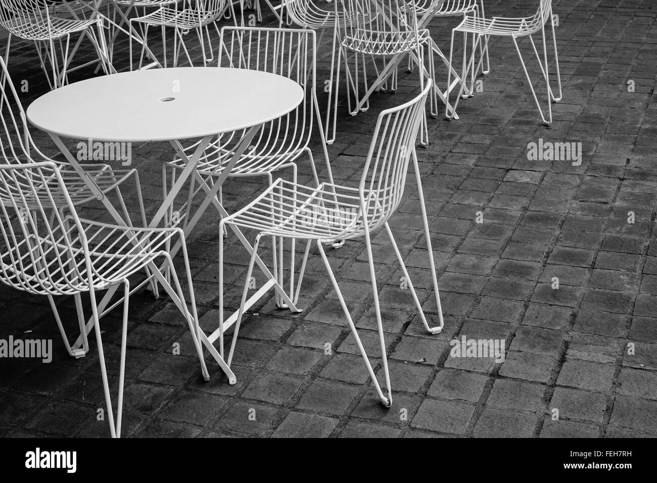 Sillas acera acera Foto de stock