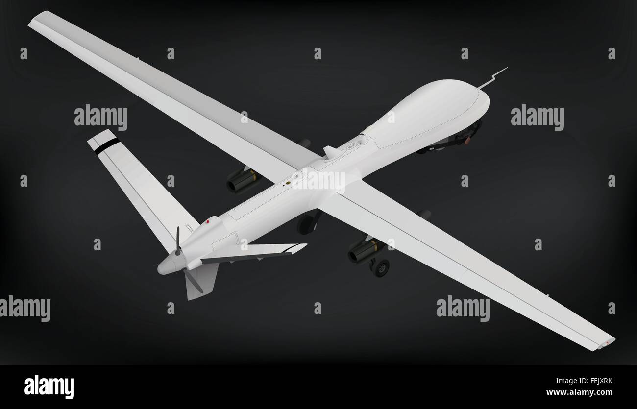 Vehículo aéreo no tripulado drone isométrica Ilustración del Vector