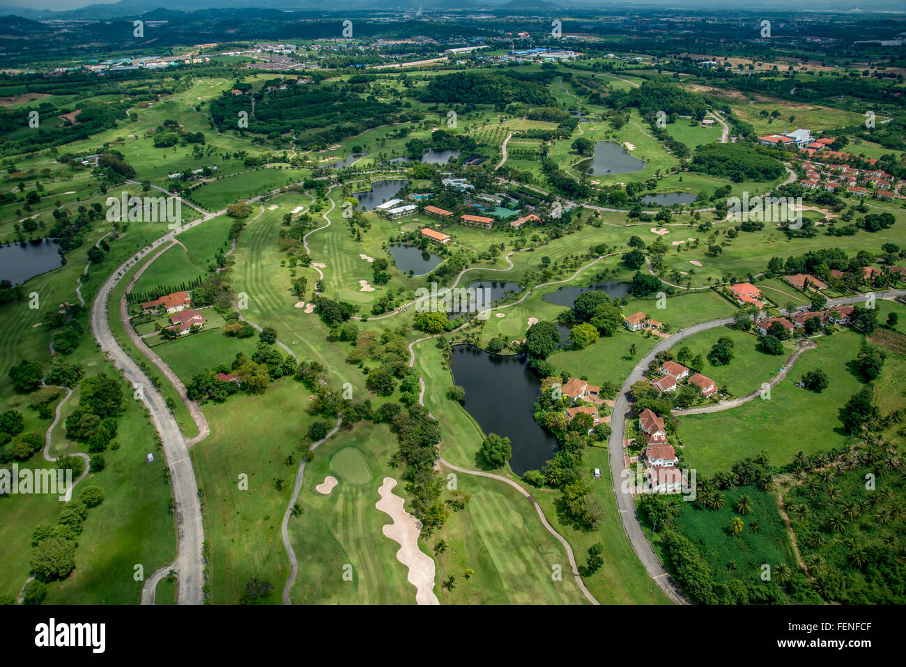 Campo de golf club de fotografía aérea en Tailandia Foto de stock