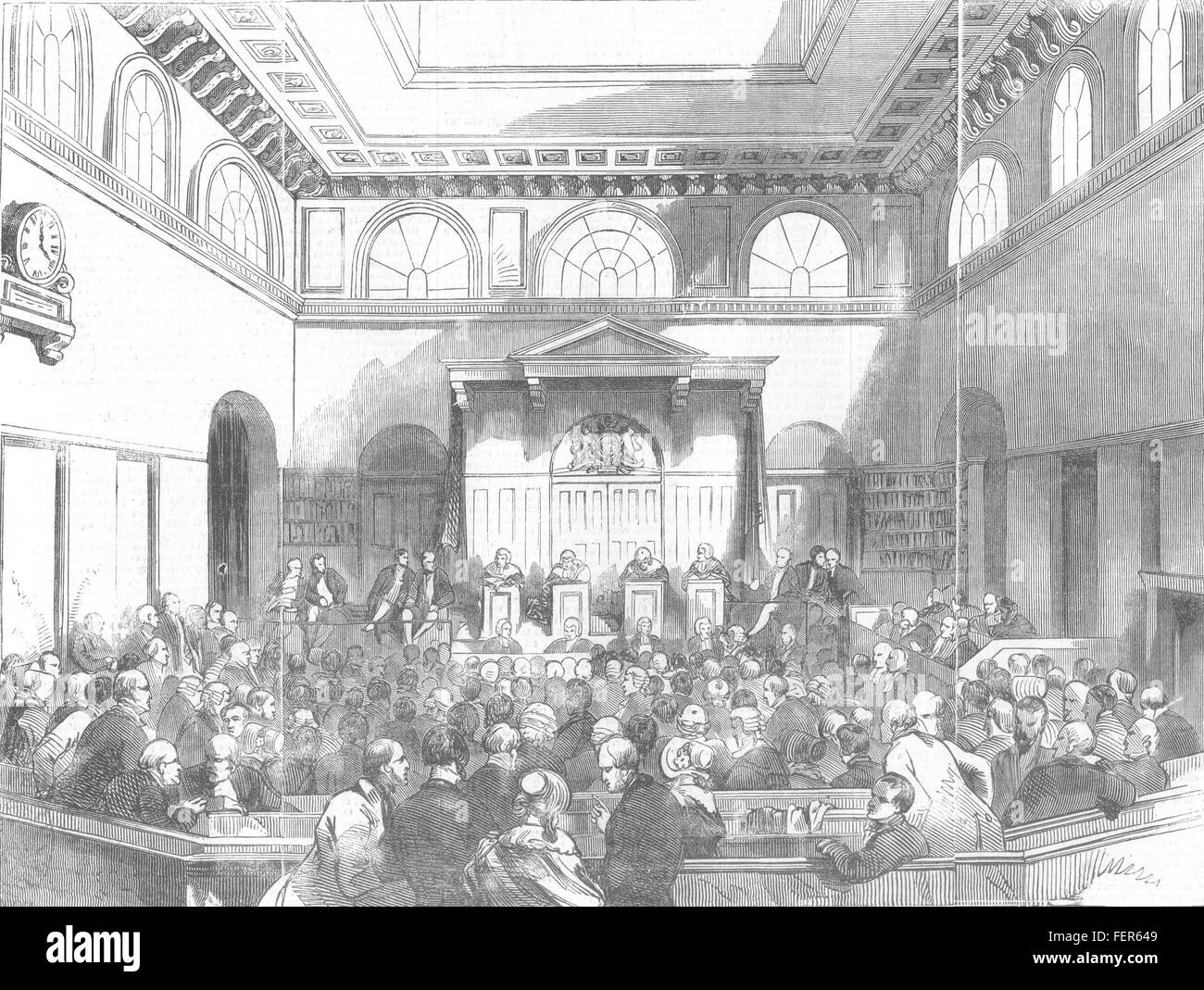 Consejo Privado de Londres en el Tribunal de Excheckr-Election de Sheriffs 1845. Illustrated London News Foto de stock