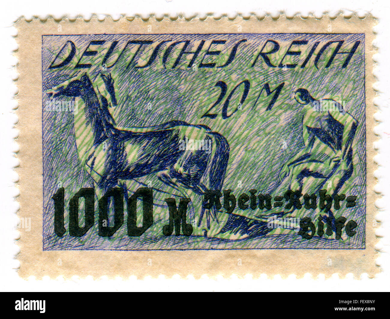 GOMEL, BIELORRUSIA - Febrero de 2016: un sello impreso en Alemania muestra imagen de la alemania labrador, circa 1930. Foto de stock