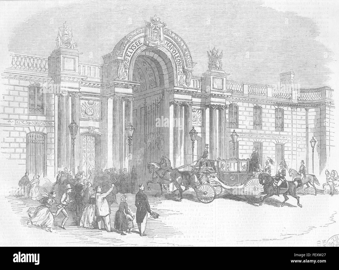 Francia Palacio del Elíseo restaurada 1856. Illustrated London News Foto de stock