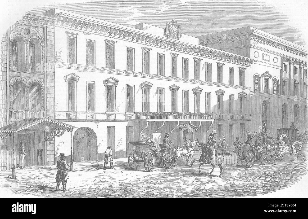 La casa del Embajador francés en Rusia, San Petersburgo, 1856. Illustrated London News Foto de stock