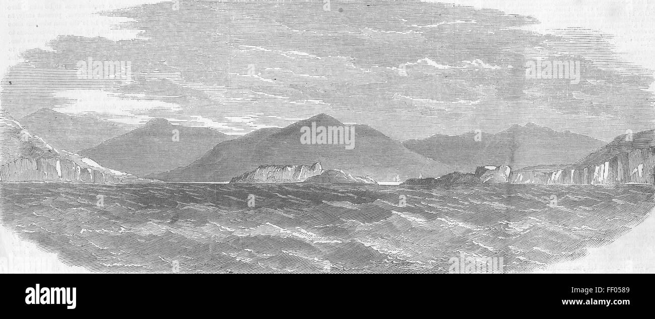 Irlanda cable telegráfico trasatlántico Valentia 1858. Illustrated London News Foto de stock