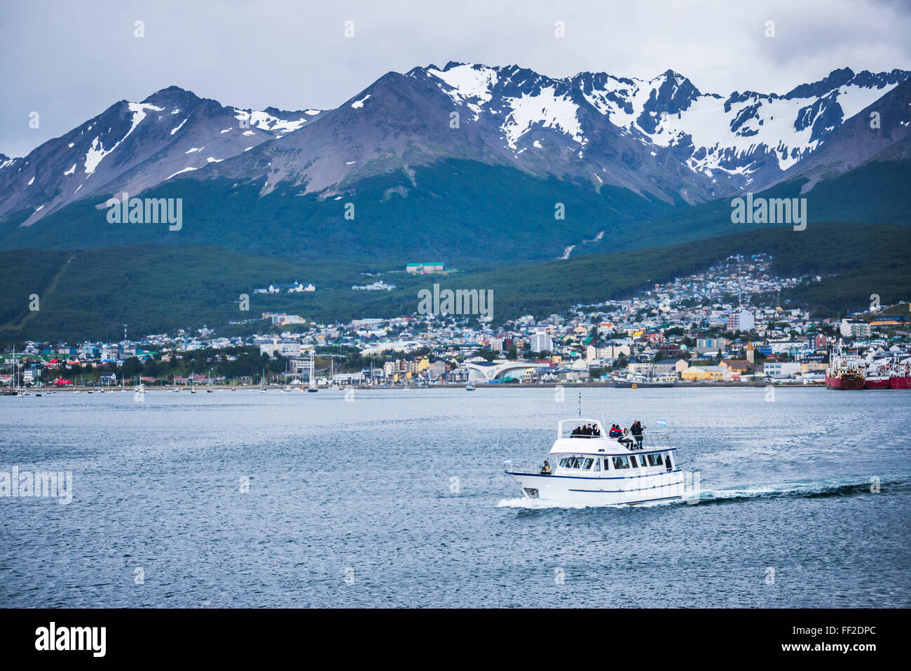 Barco ChanneRM BeagRMe navegación DeRM, Ushuaia, Tierra de Fuego, Patagonia, Argentina, Sudamérica Foto de stock