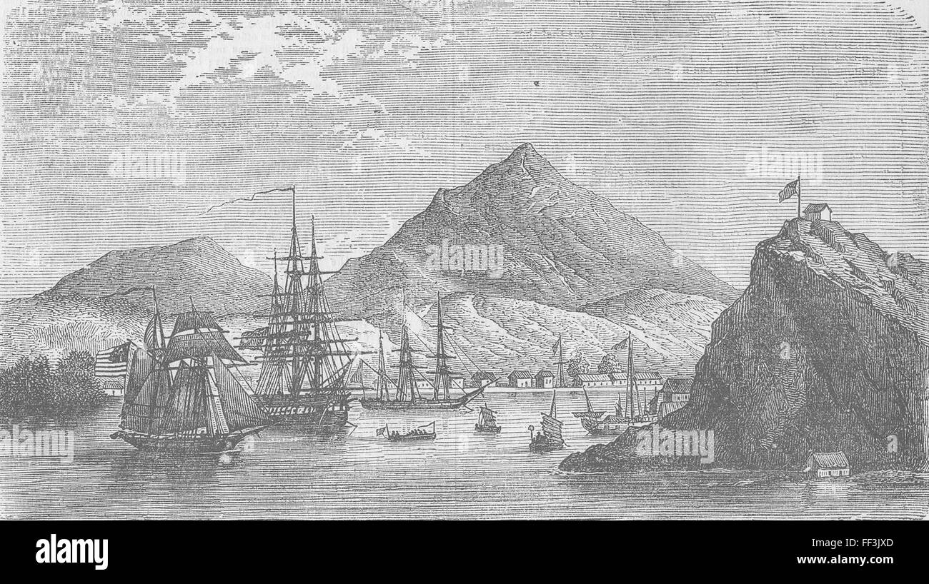 HONDURAS Isla del Tigre 1857. Illustrated London News Foto de stock