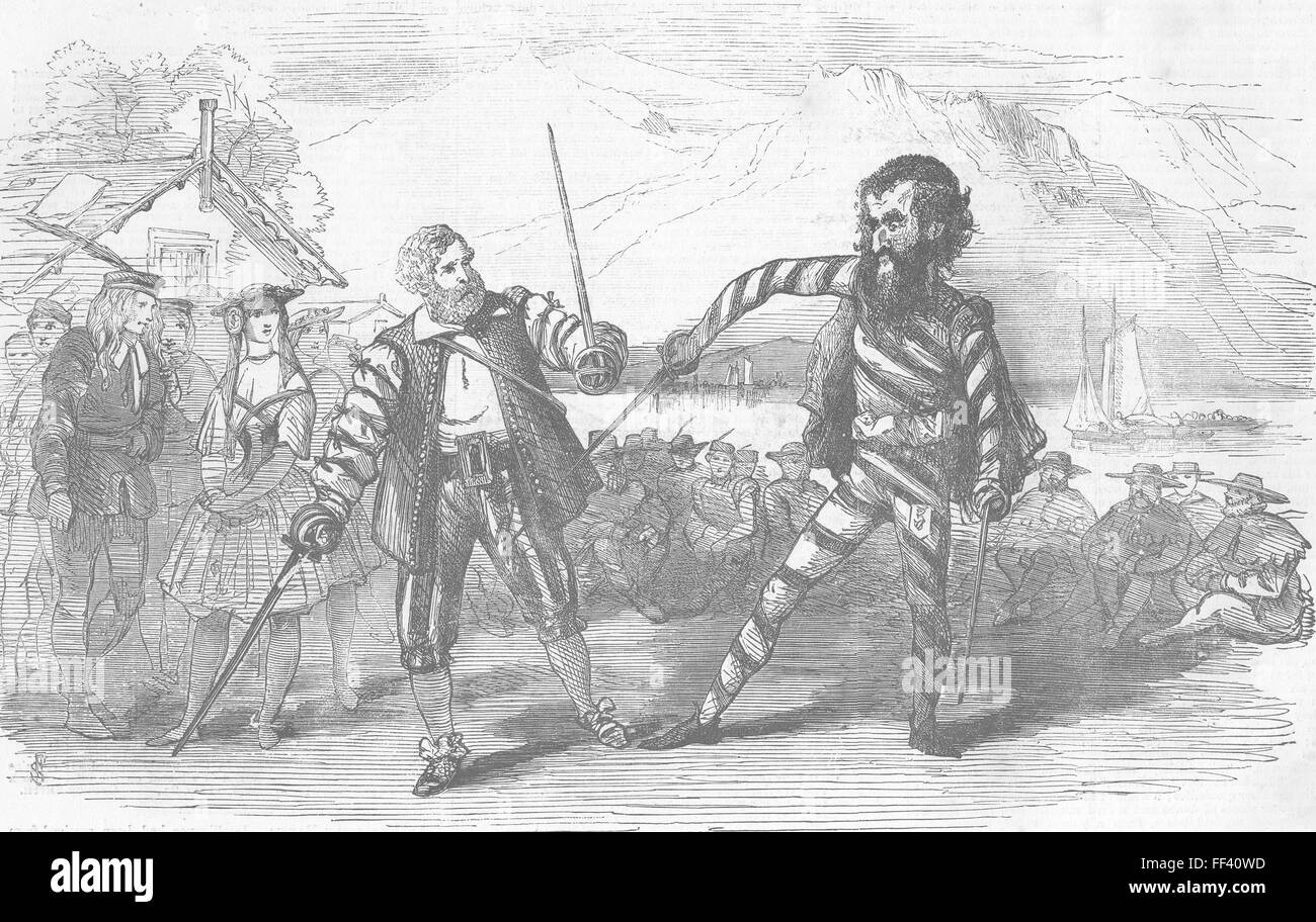 Artes escénicas de pantomima Amateur 1856. Illustrated London News Foto de stock