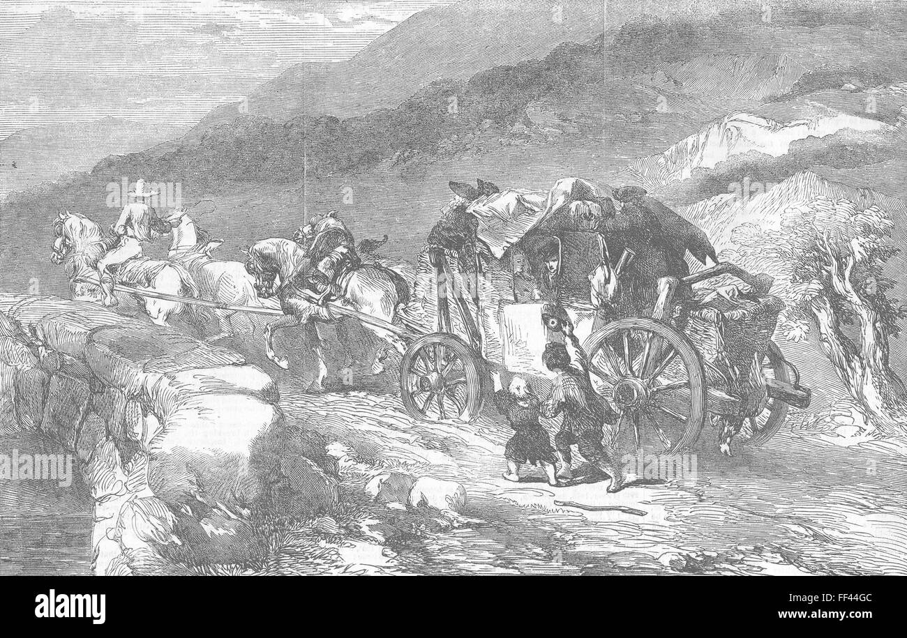 Fase de transporte-entrenador del siglo pasado 1855. Illustrated London News Foto de stock