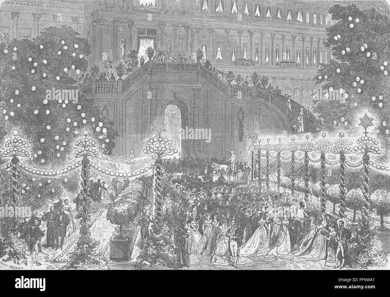 Francia Tuileries, bola para el Zar y el rey prusiano de 1867. Illustrated London News Foto de stock