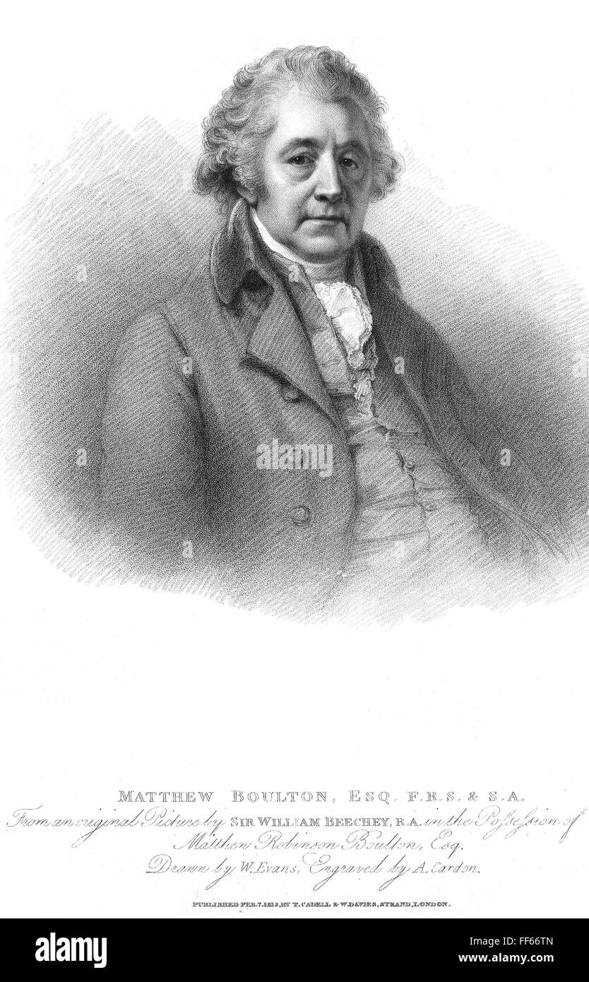MATTHEW BOULTON (1728-1809). /NEnglish fabricante e ingeniero. Stipple grabado, 1812, después de que Sir William Beechey. Foto de stock