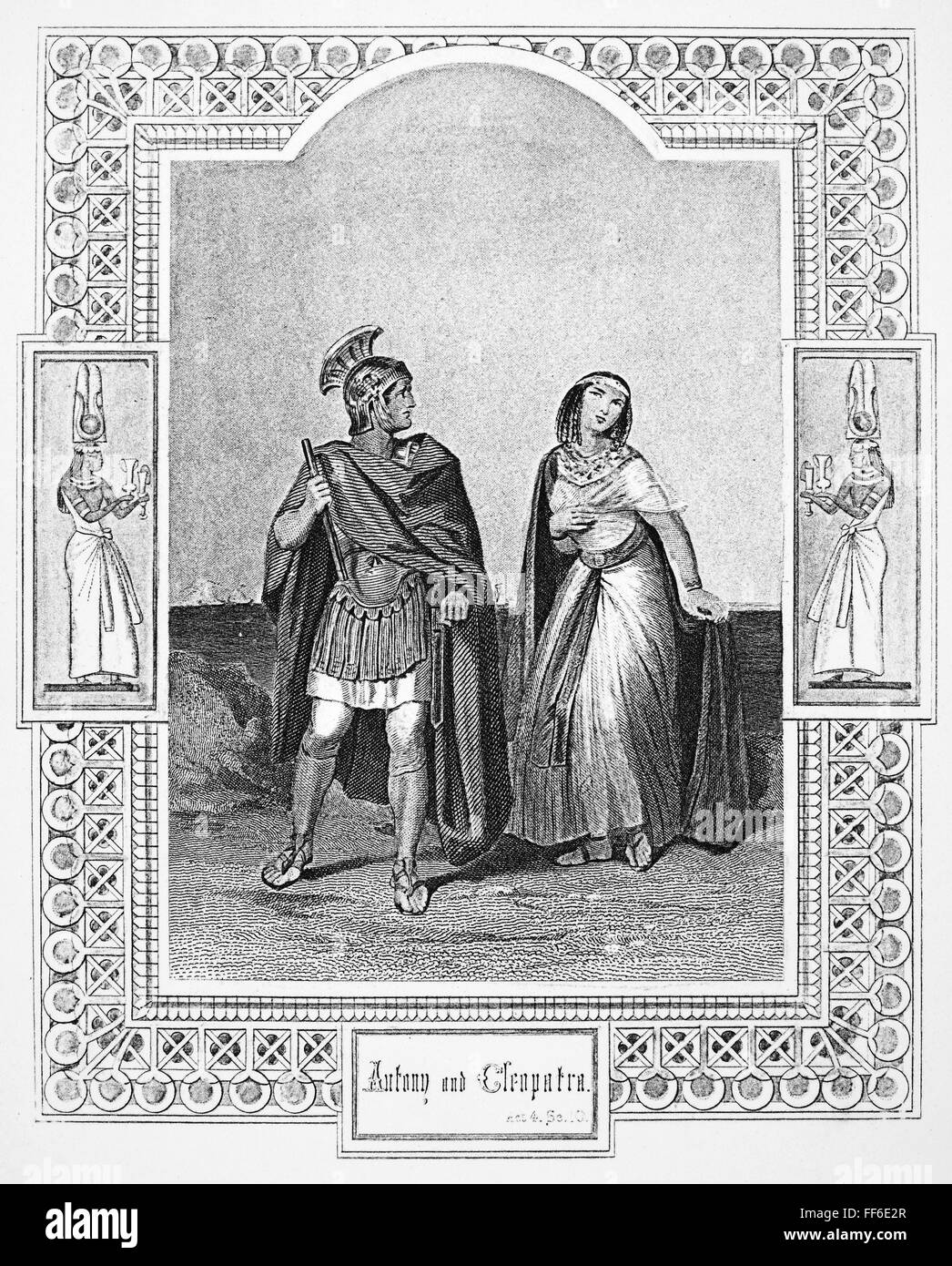 ANTONY & Cleopatra. /NSteel grabado de una edición del siglo XIX de