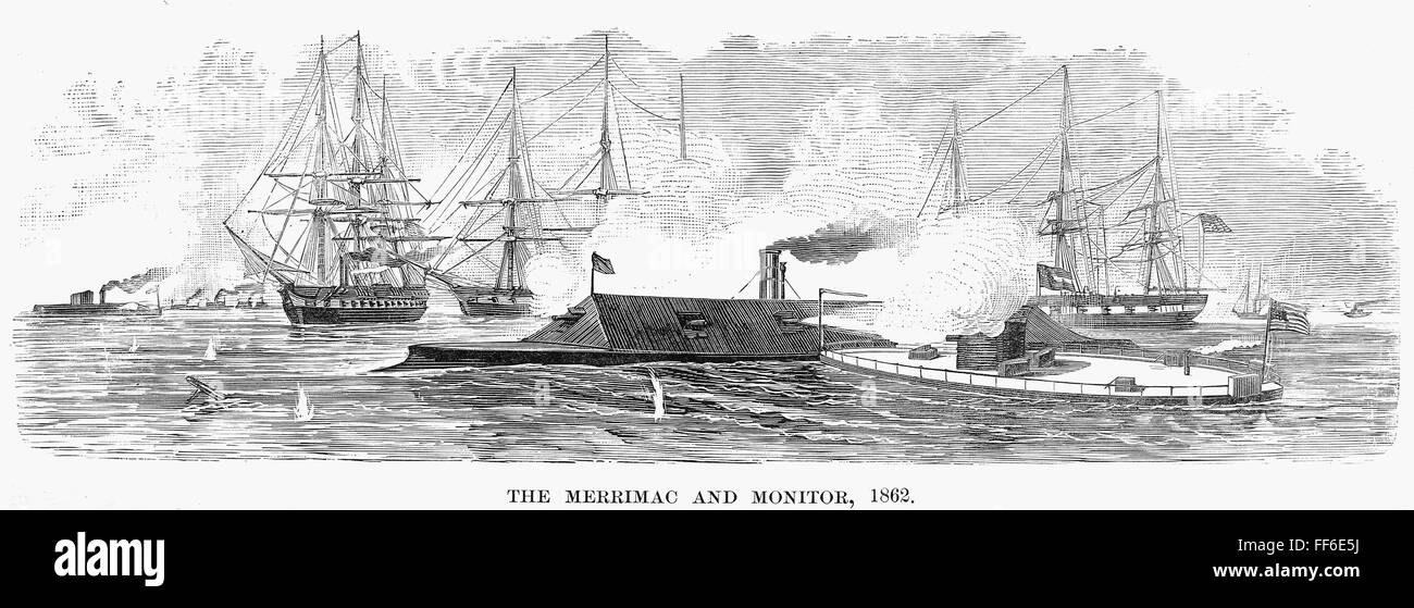 MONITOR Y Merrimack. /Nel acoplamiento entre el 'Monitor' y la