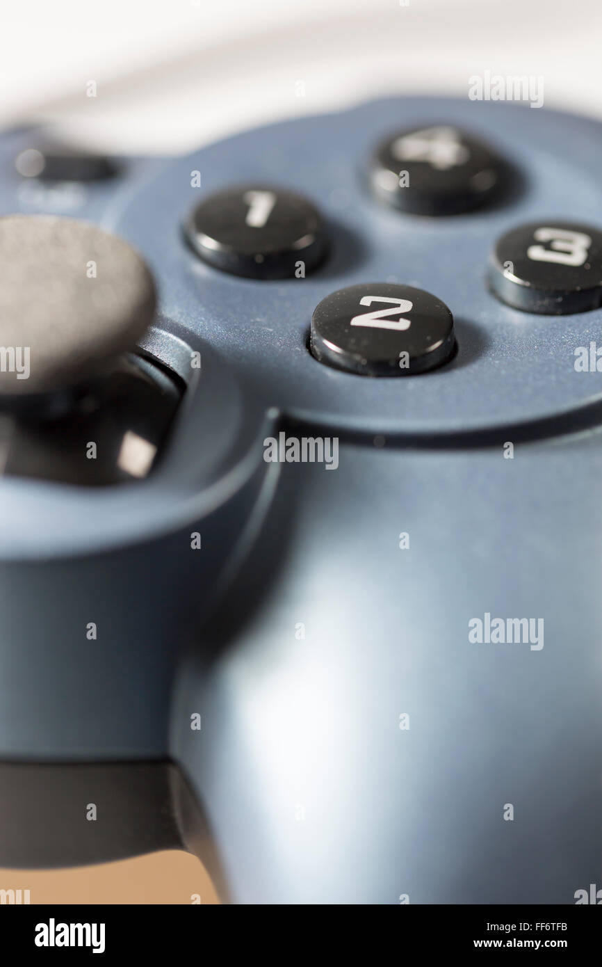 Los botones del controlador de video juego de cerca. Foto de stock