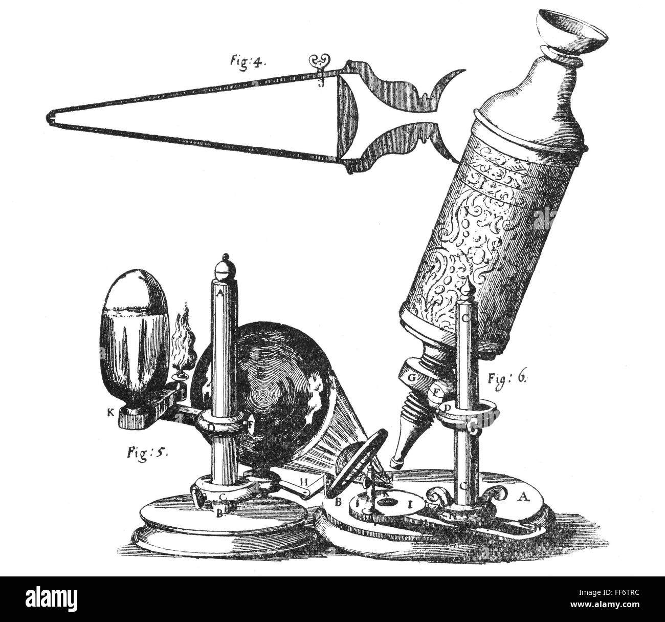 Robert hooke microscope Imágenes de stock en blanco y negro Alamy