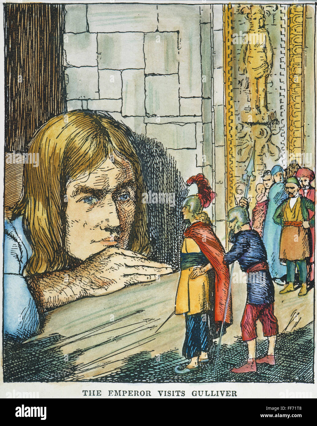 Los viajes de Gulliver. /Nel Emperador Visitas Gulliver. Dibujo desde